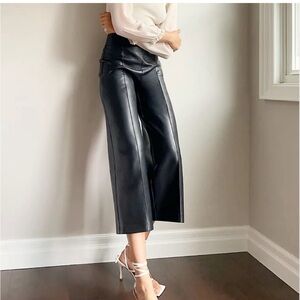 Wilfred Gondola Pant Faux Vegan Leather High Waisted Culotte Pant